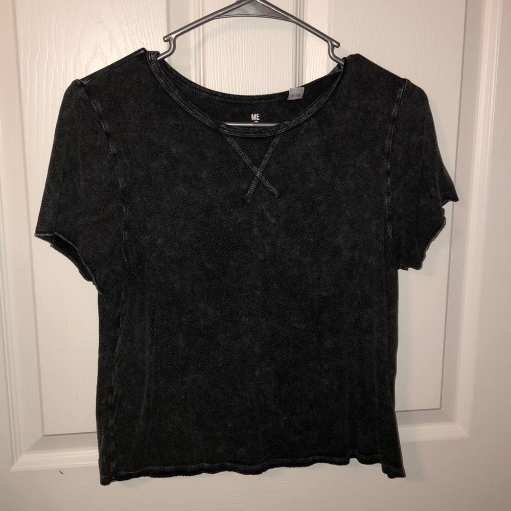 grey cropped t shirt SIZE S